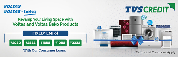 Get Voltas and Voltas Beko Products on Fixed EMIs with our Consumer Durable Loans
